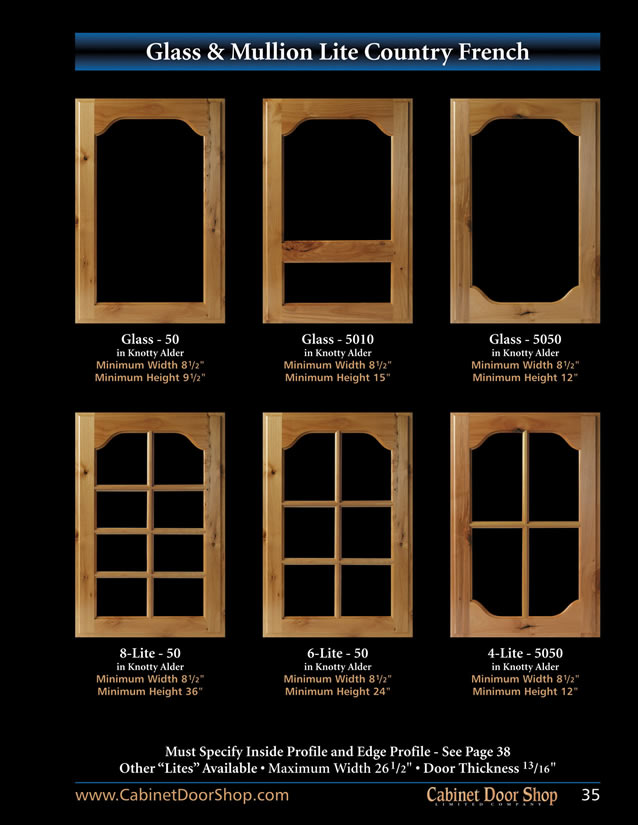 35 Glass & Mullion Lite Country French